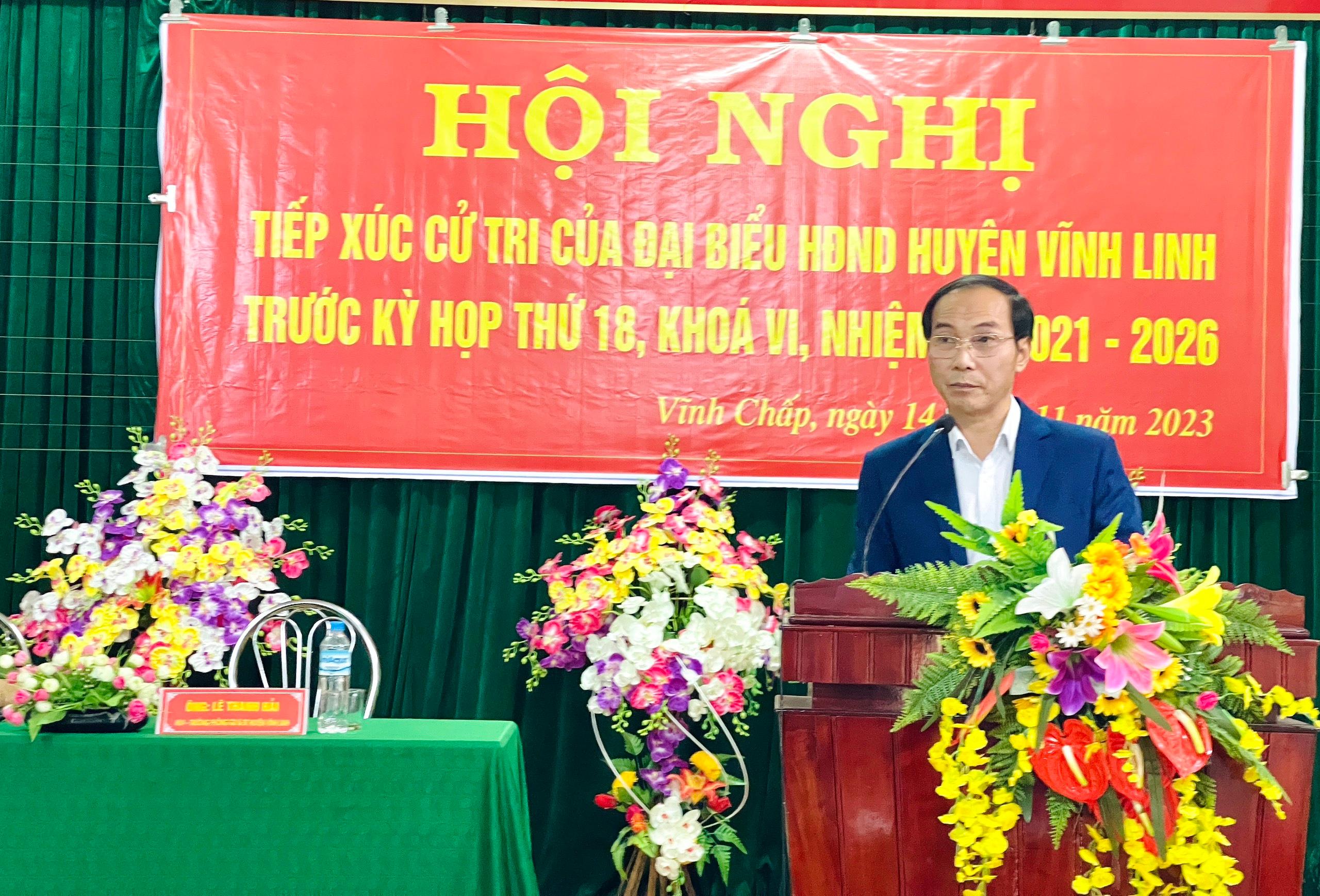 Đại biểu HĐND huyện Vĩnh Linh tiếp xúc với cử tri xã Vĩnh Chấp trước kỳ họp thứ 18, khóa VI, nhiệm kỳ 2021 - 2026